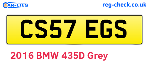 CS57EGS are the vehicle registration plates.