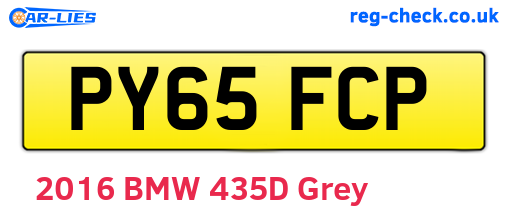 PY65FCP are the vehicle registration plates.