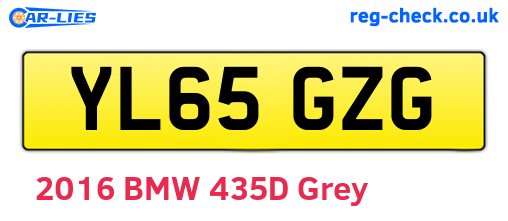 YL65GZG are the vehicle registration plates.