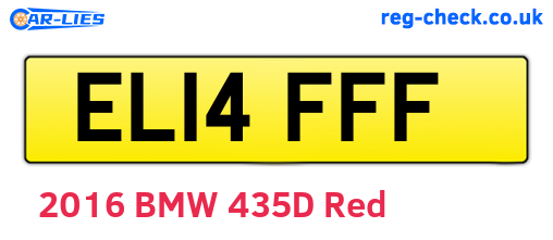 EL14FFF are the vehicle registration plates.