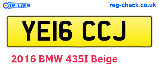 YE16CCJ are the vehicle registration plates.