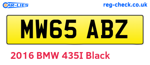 MW65ABZ are the vehicle registration plates.