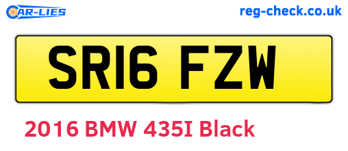 SR16FZW are the vehicle registration plates.