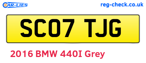 SC07TJG are the vehicle registration plates.