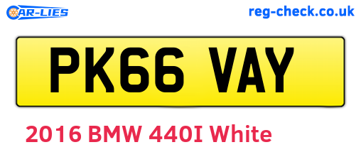 PK66VAY are the vehicle registration plates.