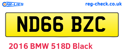 ND66BZC are the vehicle registration plates.