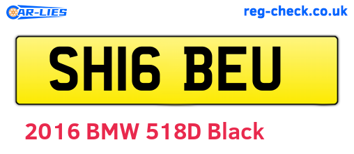 SH16BEU are the vehicle registration plates.