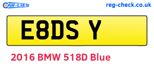 E8DSY are the vehicle registration plates.