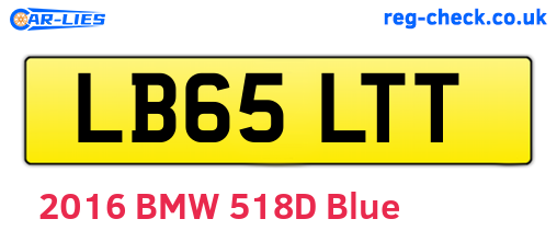 LB65LTT are the vehicle registration plates.