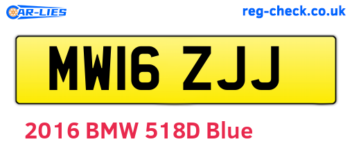 MW16ZJJ are the vehicle registration plates.