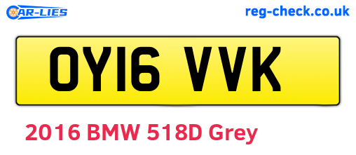 OY16VVK are the vehicle registration plates.