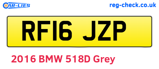 RF16JZP are the vehicle registration plates.