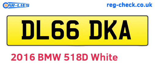 DL66DKA are the vehicle registration plates.