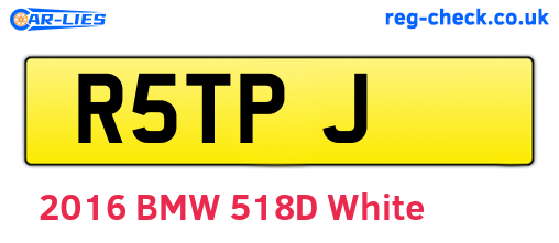 R5TPJ are the vehicle registration plates.