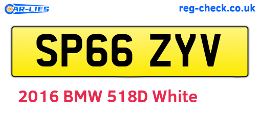 SP66ZYV are the vehicle registration plates.