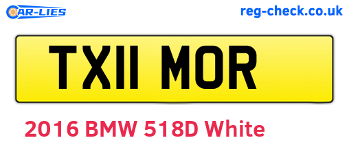 TX11MOR are the vehicle registration plates.