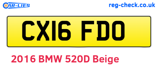CX16FDO are the vehicle registration plates.