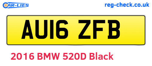 AU16ZFB are the vehicle registration plates.
