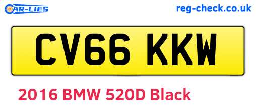 CV66KKW are the vehicle registration plates.