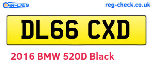 DL66CXD are the vehicle registration plates.