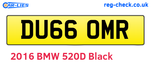 DU66OMR are the vehicle registration plates.