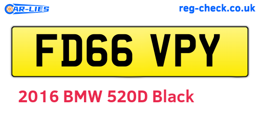FD66VPY are the vehicle registration plates.