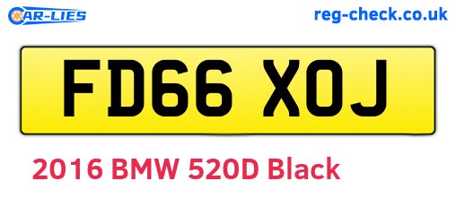 FD66XOJ are the vehicle registration plates.