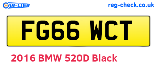 FG66WCT are the vehicle registration plates.
