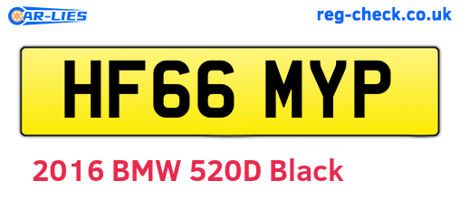 HF66MYP are the vehicle registration plates.