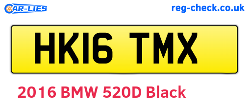HK16TMX are the vehicle registration plates.