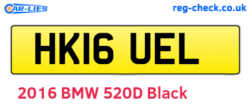 HK16UEL are the vehicle registration plates.