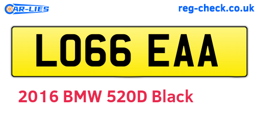 LO66EAA are the vehicle registration plates.