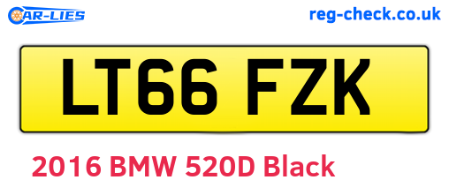 LT66FZK are the vehicle registration plates.