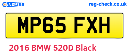 MP65FXH are the vehicle registration plates.