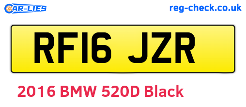 RF16JZR are the vehicle registration plates.