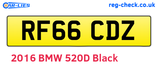 RF66CDZ are the vehicle registration plates.