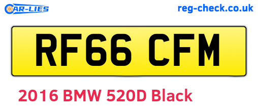 RF66CFM are the vehicle registration plates.