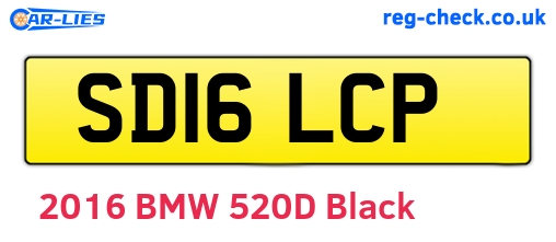 SD16LCP are the vehicle registration plates.