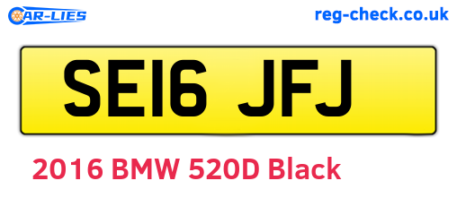 SE16JFJ are the vehicle registration plates.