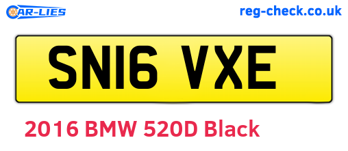 SN16VXE are the vehicle registration plates.
