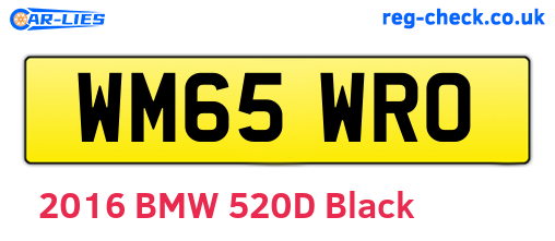 WM65WRO are the vehicle registration plates.