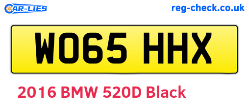 WO65HHX are the vehicle registration plates.