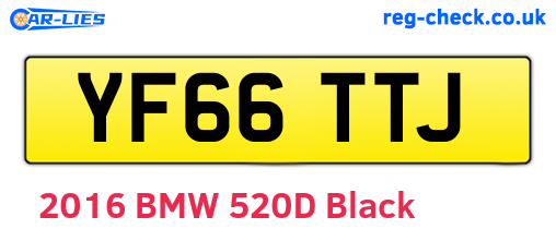 YF66TTJ are the vehicle registration plates.