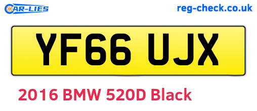 YF66UJX are the vehicle registration plates.
