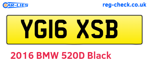 YG16XSB are the vehicle registration plates.
