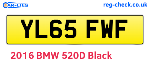 YL65FWF are the vehicle registration plates.
