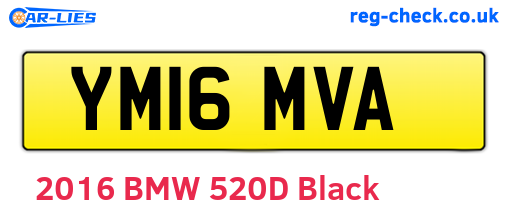 YM16MVA are the vehicle registration plates.