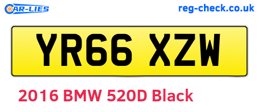 YR66XZW are the vehicle registration plates.