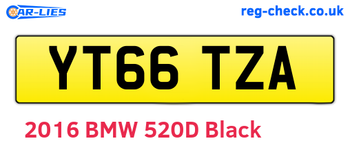 YT66TZA are the vehicle registration plates.