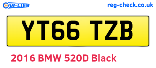 YT66TZB are the vehicle registration plates.